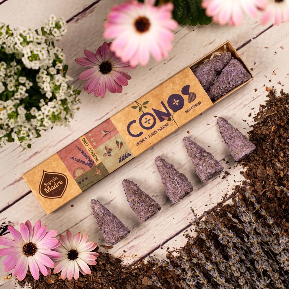 Conos de Lavanda y Violetas